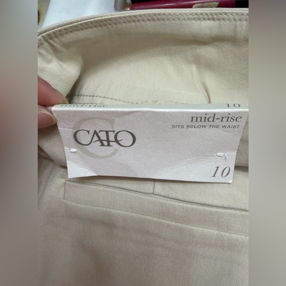 Cato Khaki/Tan Stretch Cotton Bermuda Mid-Rise Pull-On Stretch Shorts Sz 10 NWT - Picture 5 of 5